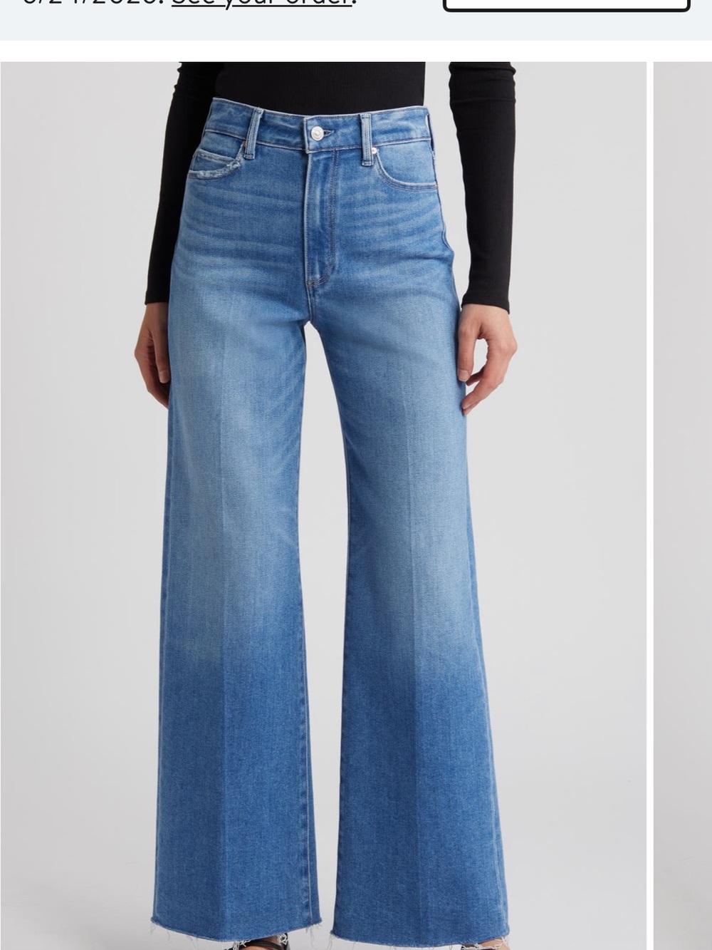 PAIGE Aneesa High-Rise Wide Leg Women’s Jeans - Light Blue